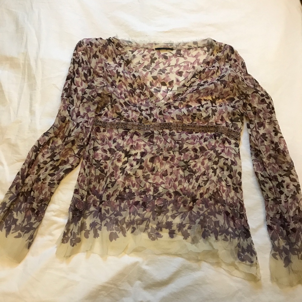 Elie Tahari sheer beaded Blouse